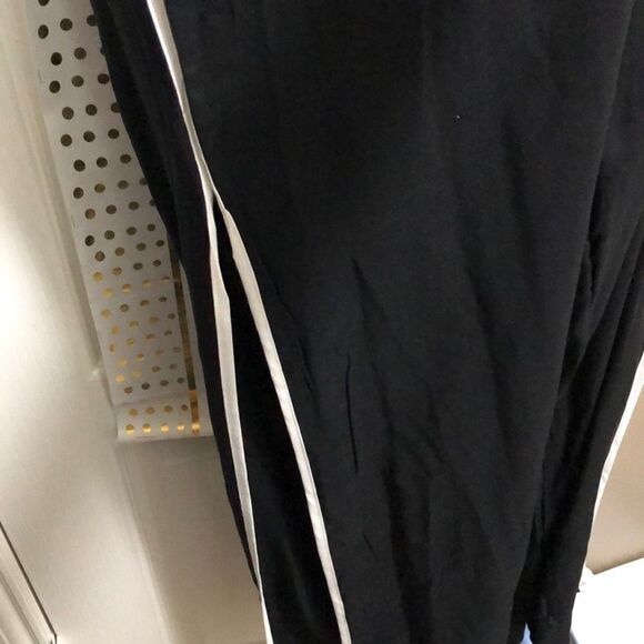 BLACK Slit Leg wide Slacks pants NWT High Waisted Trousers - Picture 5 of 5